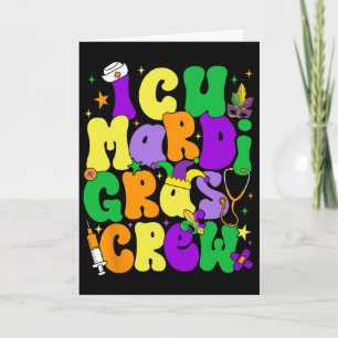 Icu Mardi Gras Crew Krankenschwester Lustige Karne Karte
