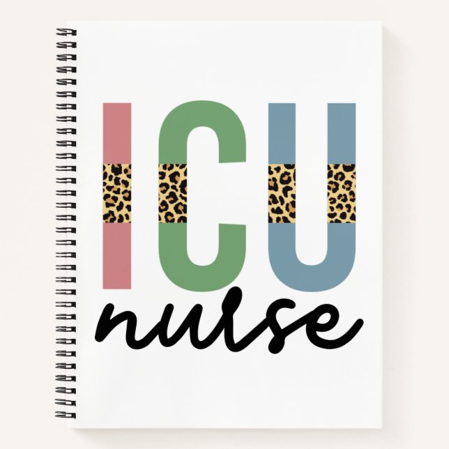 ICU Nurse Cheetah RN Krankenschwester Wertgutschei Notizbuch (Vorderseite)