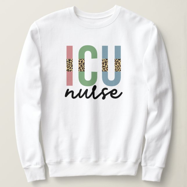 ICU Nurse Cheetah RN Krankenschwester Wertgutschei Sweatshirt (Design vorne)