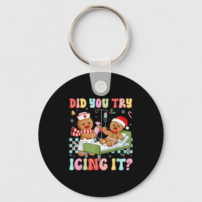 Icu Nurse haben Sie versucht, es Weihnachten Retro Schlüsselanhänger (Vorderseite)