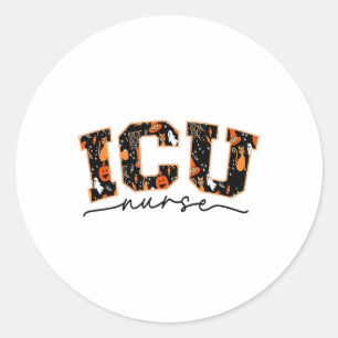 Icu Nurse Halloween Critical Care Ccu Intensiv Ca Runder Aufkleber