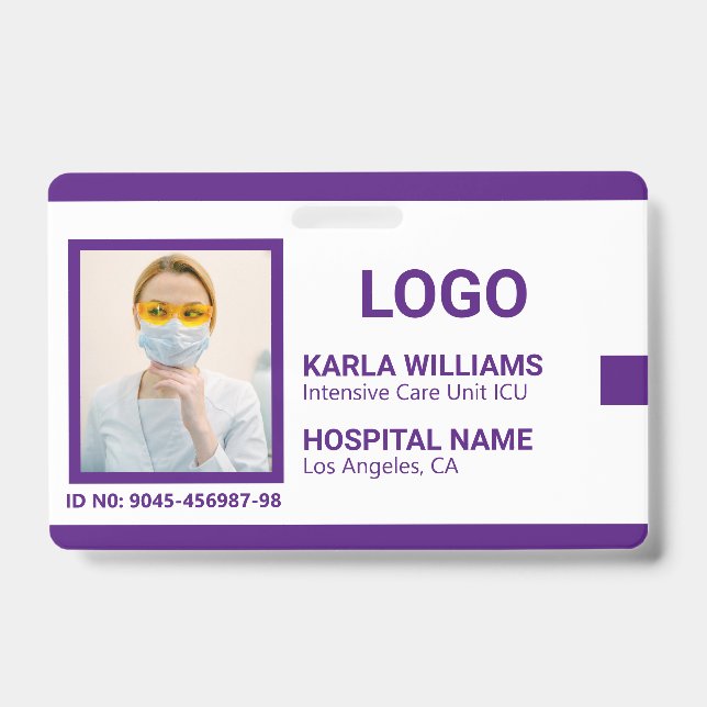 ICU Nurse ID Foto Vorlage 2 Ausweis (Vorderseite)
