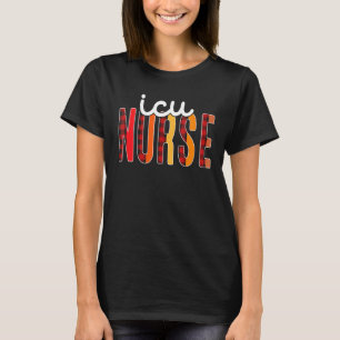 Icu Nurse Kariert Red Liebe Heart Stethoscope Rn N T-Shirt