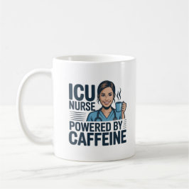ICU Nurse Powered By Caffeine Funny Nurse Coffee M Kaffeetasse