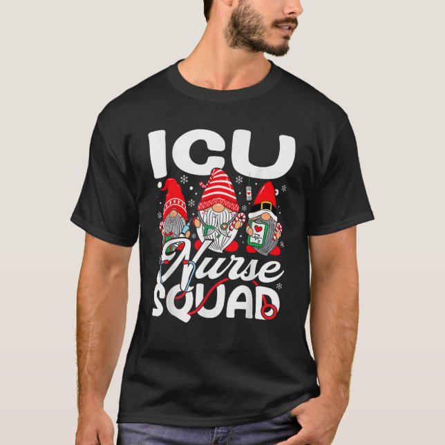ICU Nurse Squad Gnomes Stethoscope Intensive Care  T-Shirt (Vorderseite)