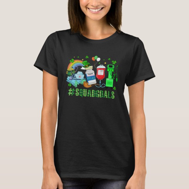 ICU Nurse Squad Goals  ICU Nurse Crew St Patrick s T-Shirt (Vorderseite)
