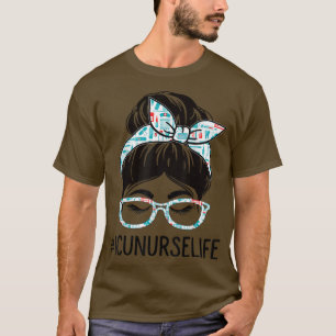 ICU Nurse Week Wertungstag Frauen Messy Bun for T-Shirt