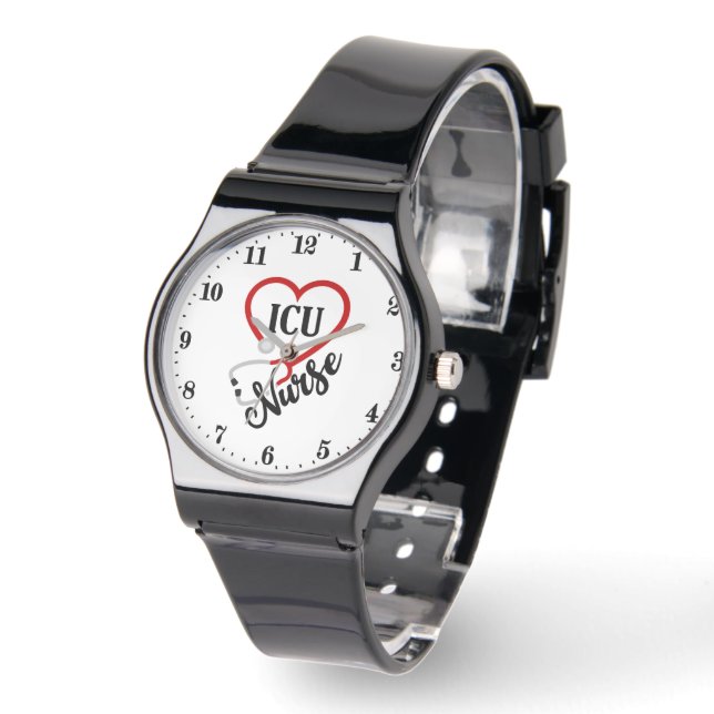 ICU Nurse Wortart Armbanduhr (Winkel)