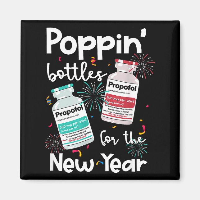 Icu Nurses New Year Eve Outfits Pn Bottles Cu Er N Magnet (Vorne)