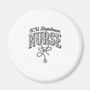 ICU-Schwester mit Vintage-Blumen-Stethoskop-Shirt Magnet