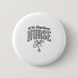 ICU Stepdown Krankenschwester Vintage Blumen Steth Button