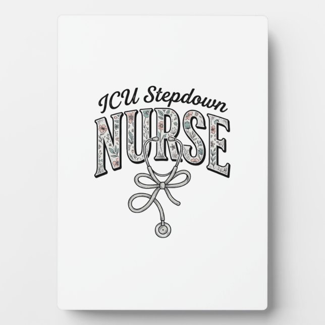 ICU Stepdown Krankenschwester Vintage Blumen Steth Fotoplatte (Vorderseite)