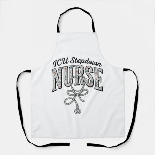 ICU Stepdown Krankenschwester Vintage Blumen Steth Schürze
