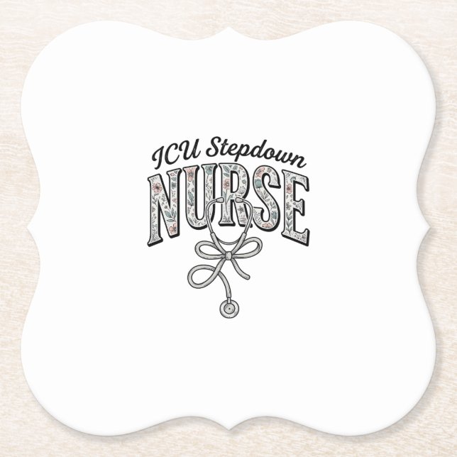 ICU Stepdown Krankenschwester Vintage Blumen Steth Untersetzer (Vorderseite)