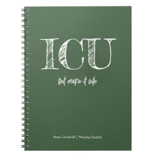ICU Trendy minimalist olivgrüner Pflege-Student Notizblock