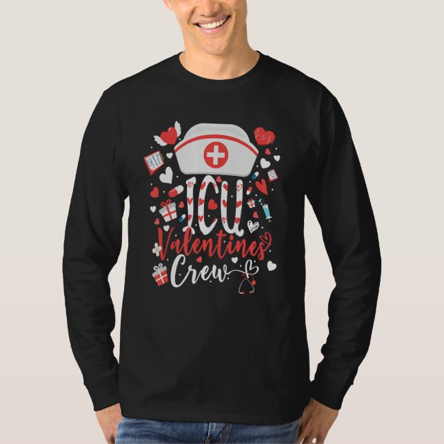 ICU Valentines Nurse Crew Family Group Nursing Lov T-Shirt (Vorderseite)