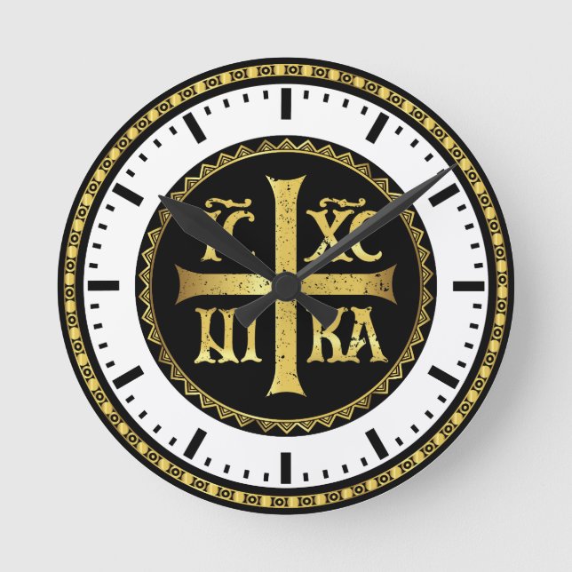 ICXC Jesus II Runde Wanduhr (Vorderseite)