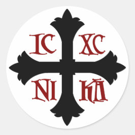 ICXC NIKA Kreuzsticker Runder Aufkleber