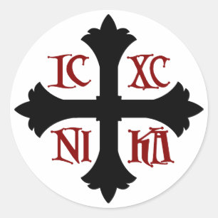 ICXC NIKA Kreuzsticker Runder Aufkleber