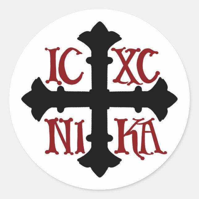ICXC NIKA Rundstickerblatt Runder Aufkleber (Vorderseite)