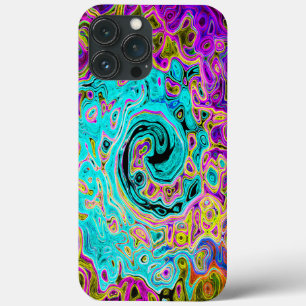 Icy Aqua Blue Groovy Abstrakt Retro Liquid Swirl Case-Mate iPhone Hülle
