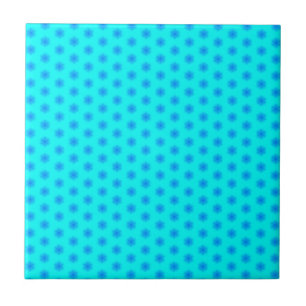 Icy Aqua und Blaues Schneeflockenmuster Fliese