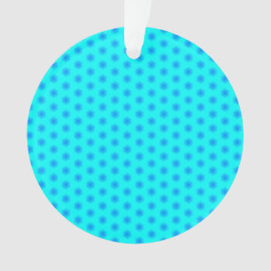 Icy Aqua und Blaues Schneeflockenmuster Ornament