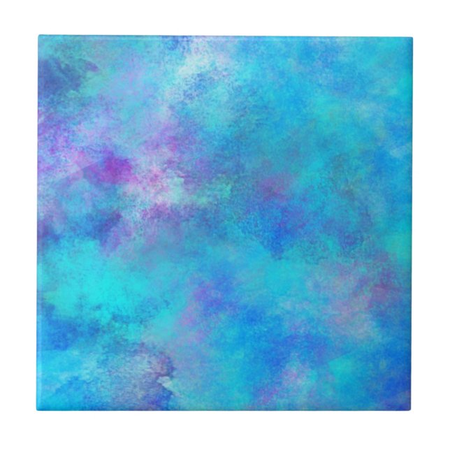 Icy Blue Abstract Design Fliese (Vorderseite)