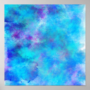 Icy Blue Abstract Design Poster