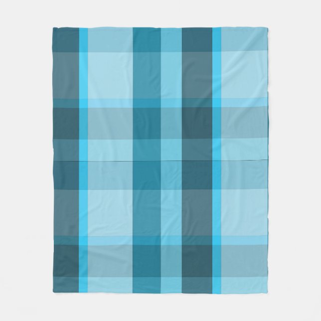 Icy Blue & Aquamarin Kariert Fleece Blanket (Vorderseite)