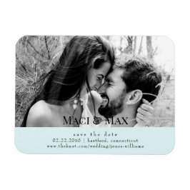 Icy Blue B/W Couple Foto II Wedding Save the Date Magnet