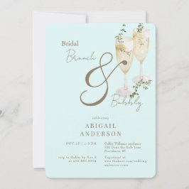 Icy Blue Bridal Brunch & Bubbly Dusche Einladung