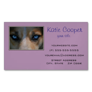 Icy Blue Canine Eyes Magnetische Visitenkarte