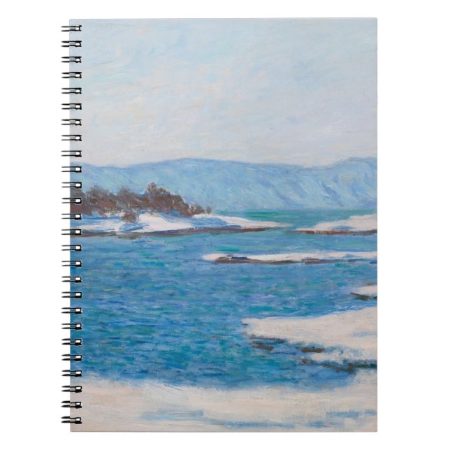 Icy Blue Coastal Winter Impressionist Notebook Notizblock (Vorderseite)