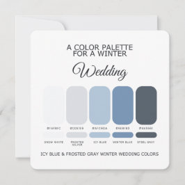Icy Blue Frosted Gray Winter Wedding Palette Card Einladung