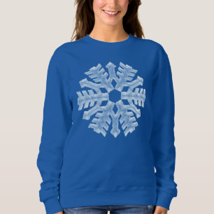 Icy Blue Frozen Snowflake Frohe Winter Weihnachten Sweatshirt