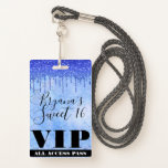 Icy Blue Glitzer Tropfen Mermaid Sweet 16 VIP Pass Ausweis<br><div class="desc">Anpassen für jedes Ereignis.</div>