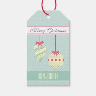 Icy Blue Graphic Polkadotted Weihnachtsschmuck Geschenkanhänger