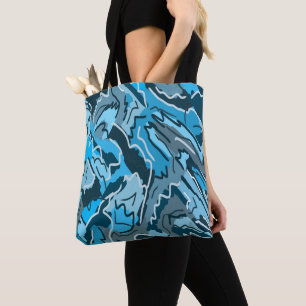 Icy Blue Marbled Abstrakt