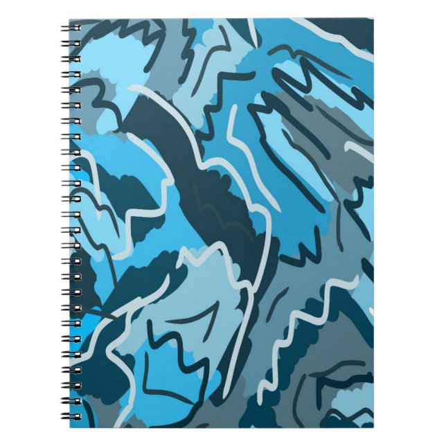Icy Blue Marbled Abstrakt Notizblock (Vorderseite)