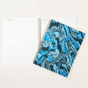 Icy Blue Marbled Abstrakt Planer