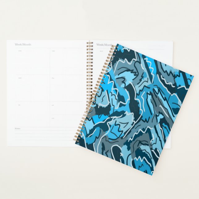 Icy Blue Marbled Abstrakt Planer (Anzeige)