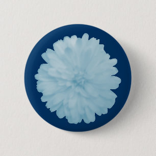 Icy Blue Marigold Button