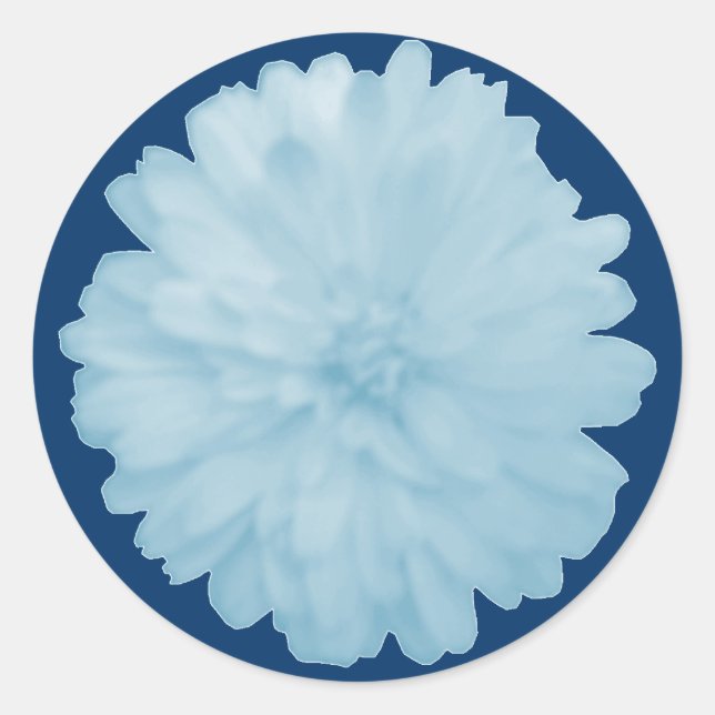 Icy Blue Marigold Round Stickers (Vorderseite)