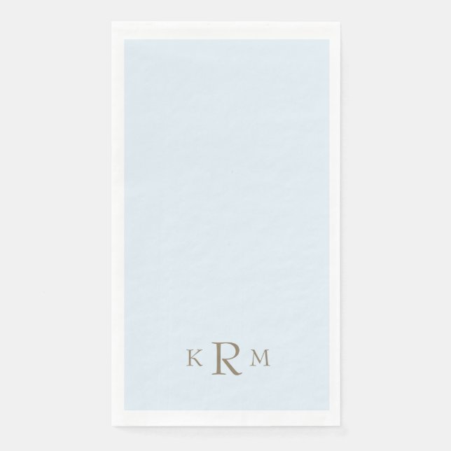 Icy Blue Monogram Serviette (Vorderseite)