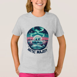 Icy Blue Retro Polar Bear Arctic Majestät T-Shirt