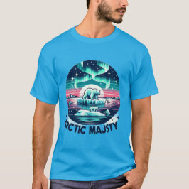 Icy Blue Retro Polar Bear Arctic Majestät T-Shirt