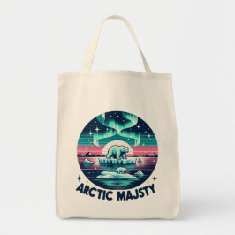 Icy Blue Retro Polar Bear Arctic Majestät Tragetasche
