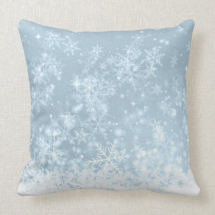 Icy Blue Schneeflocken Kissen