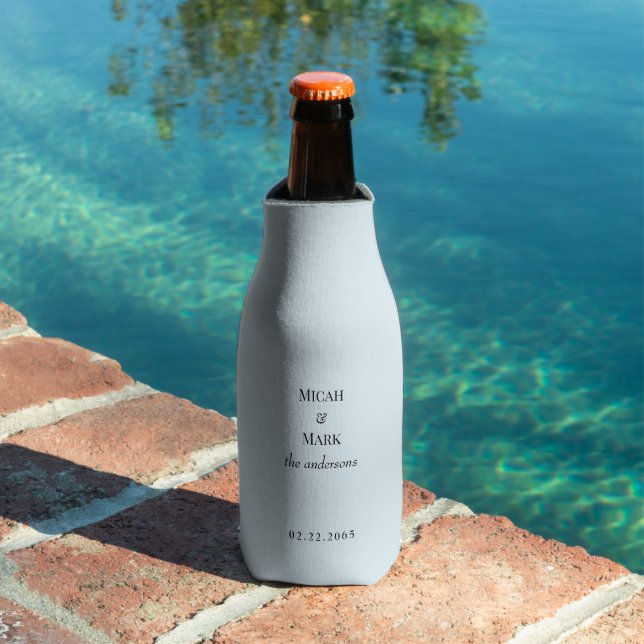 Icy Blue Simple Wedding Bottle Cooler Flaschenkühler (In Situ Pool)